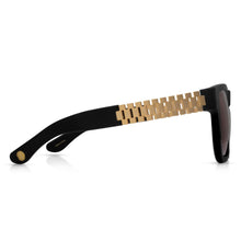 Load image into Gallery viewer, Gold Link Shades with Glossy Black Frame & Red Tint Lenses