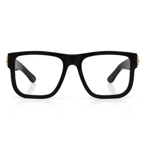 Lion Head Glasses with Glossy Black Frame